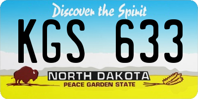 ND license plate KGS633