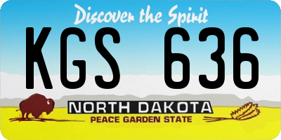 ND license plate KGS636
