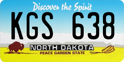 ND license plate KGS638