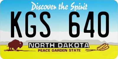 ND license plate KGS640
