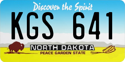 ND license plate KGS641