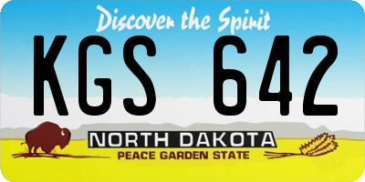 ND license plate KGS642