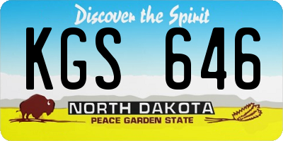 ND license plate KGS646