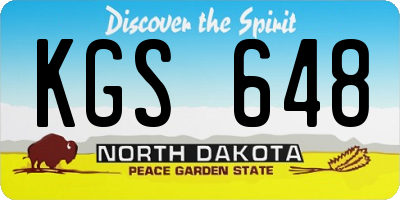 ND license plate KGS648