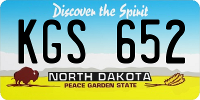 ND license plate KGS652