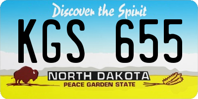 ND license plate KGS655
