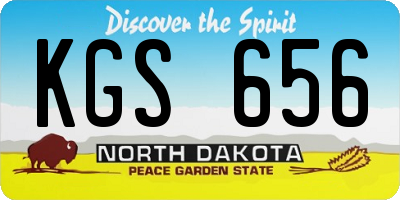 ND license plate KGS656