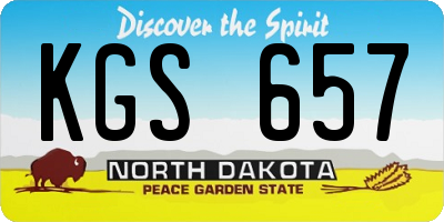 ND license plate KGS657