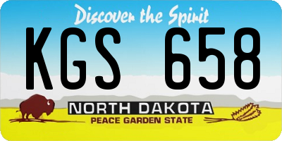 ND license plate KGS658