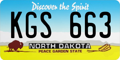 ND license plate KGS663