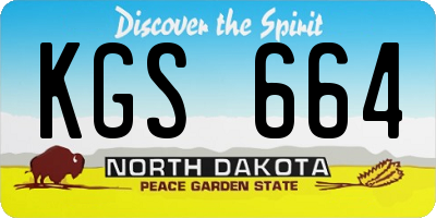 ND license plate KGS664