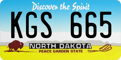 ND license plate KGS665