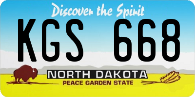 ND license plate KGS668