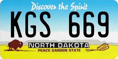 ND license plate KGS669