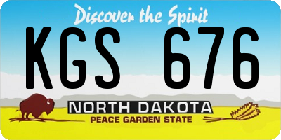 ND license plate KGS676