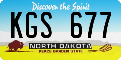 ND license plate KGS677