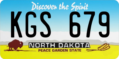 ND license plate KGS679