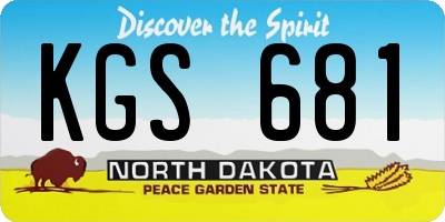 ND license plate KGS681