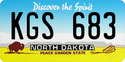 ND license plate KGS683