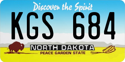 ND license plate KGS684