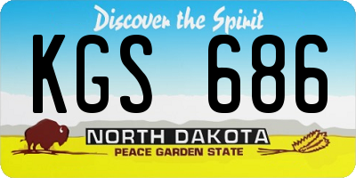 ND license plate KGS686