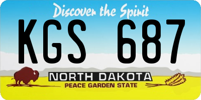 ND license plate KGS687