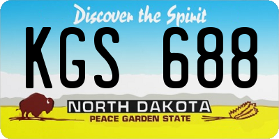 ND license plate KGS688
