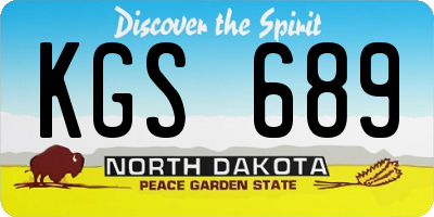 ND license plate KGS689