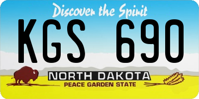 ND license plate KGS690