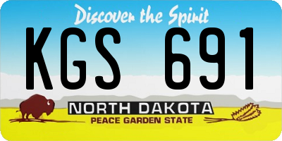 ND license plate KGS691