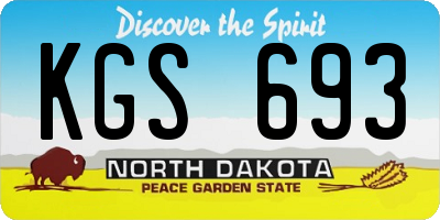ND license plate KGS693