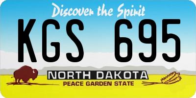 ND license plate KGS695
