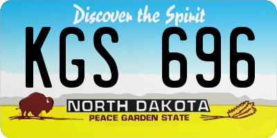 ND license plate KGS696