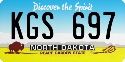 ND license plate KGS697