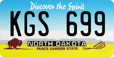 ND license plate KGS699