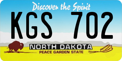 ND license plate KGS702