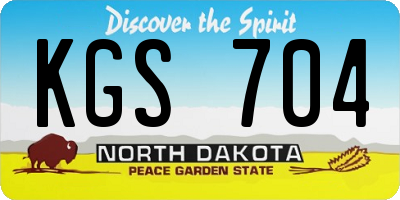 ND license plate KGS704