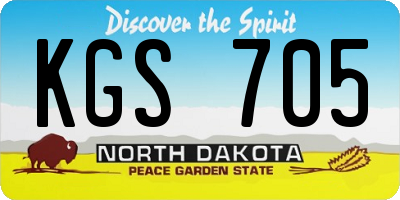 ND license plate KGS705