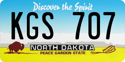 ND license plate KGS707
