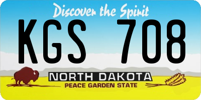 ND license plate KGS708