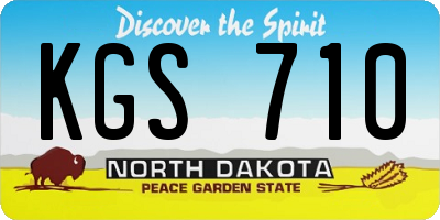 ND license plate KGS710