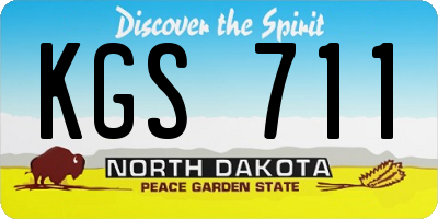 ND license plate KGS711