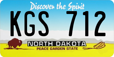 ND license plate KGS712