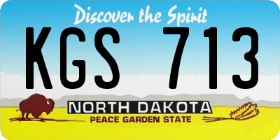 ND license plate KGS713