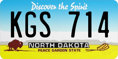 ND license plate KGS714