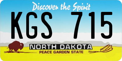 ND license plate KGS715