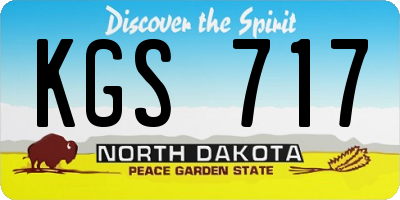 ND license plate KGS717