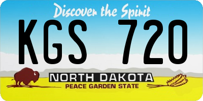 ND license plate KGS720