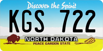 ND license plate KGS722
