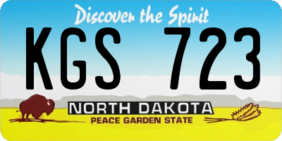 ND license plate KGS723